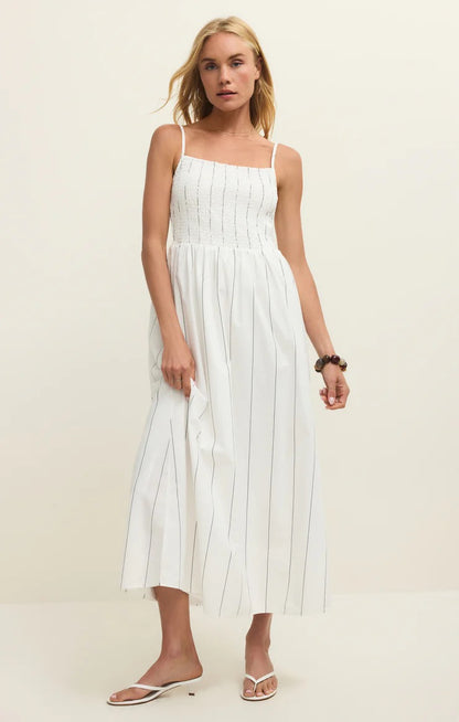 Z Supply Bayside Stripe White Maxi Dress Dresses Z Supply X Small