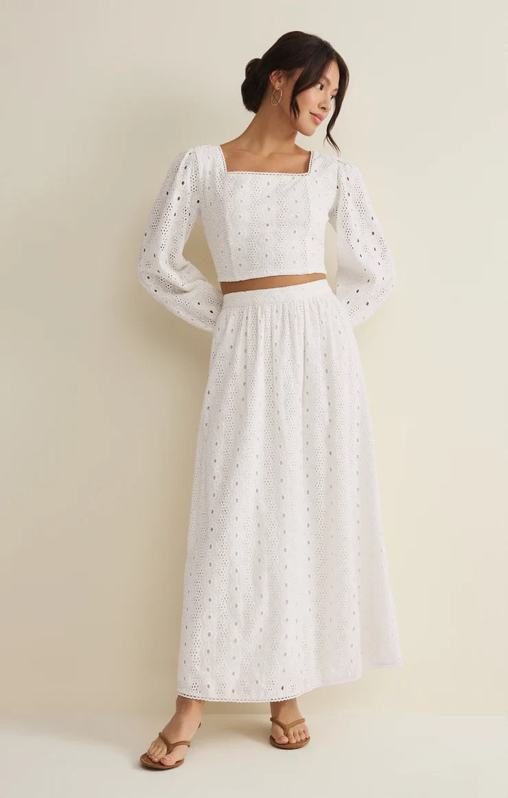 Z Supply Bria White Eyelet Skirt Skirt Z Supply