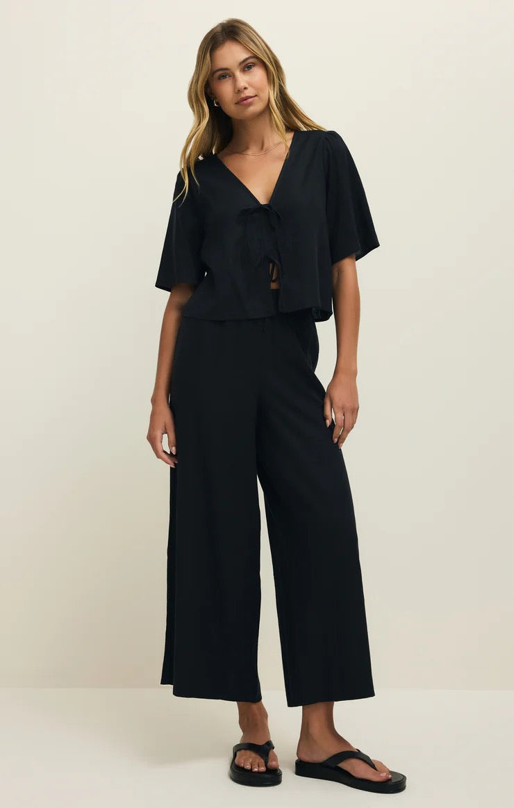 Z Supply La Belle Linen Top Long Sleeve Z Supply