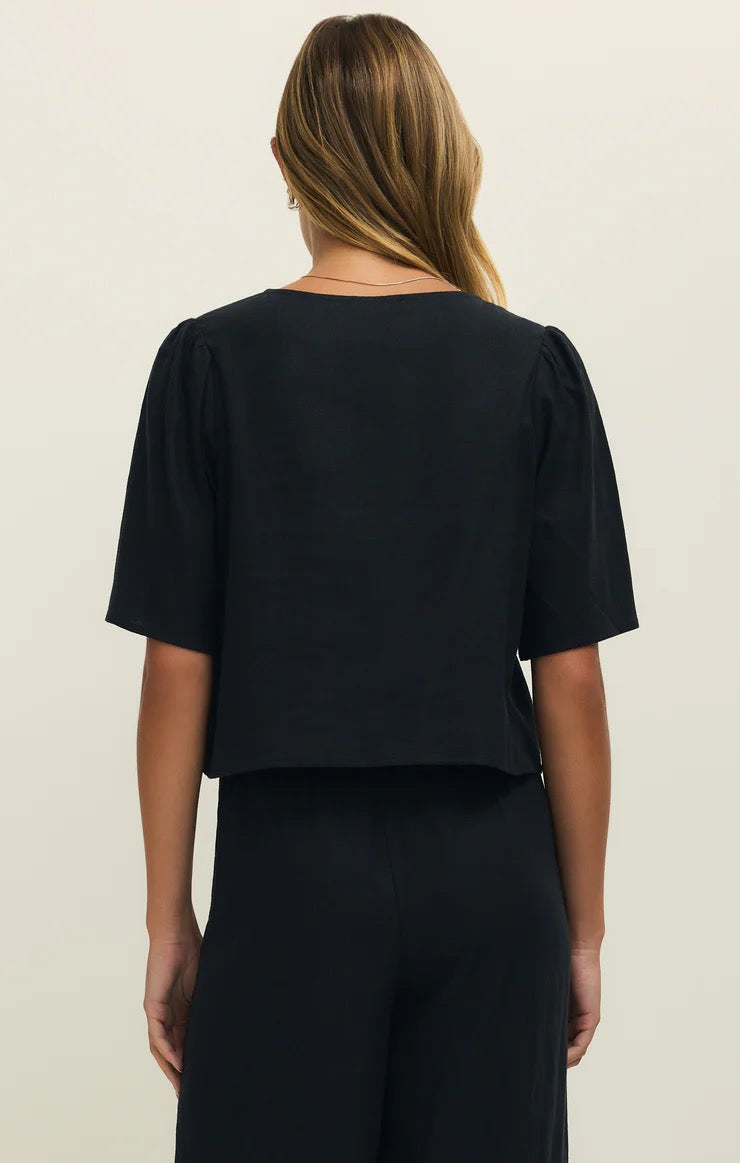 Z Supply La Belle Linen Top Long Sleeve Z Supply