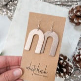 White Birch Copper Rose Gold Leather Arch Earrings Earrings White Birch Jewelry