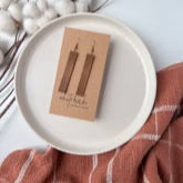 White Birch Brown Leather Bar Earrings Earrings White Birch Jewelry