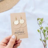 White Birch Brass Disc and Circle Earrings Earrings White Birch Jewelry