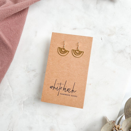 White Birch Mini Brass Geometric Rainbow Earrings Earrings White Birch Jewelry