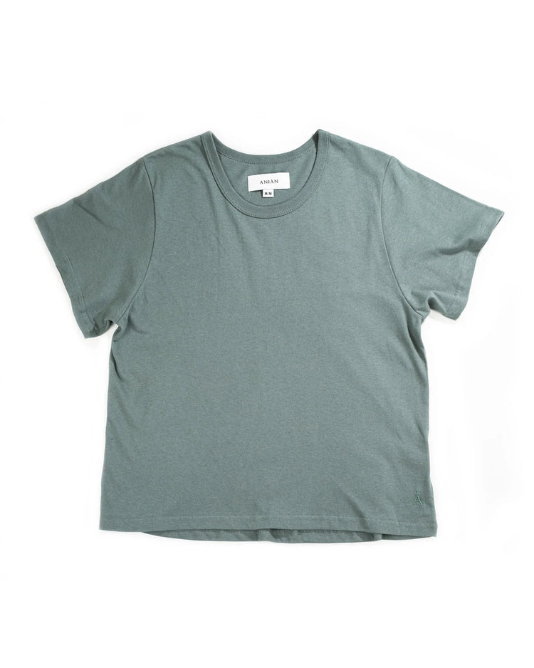 The Circular Crop Tee T Shirts Anian Sage XSmall 