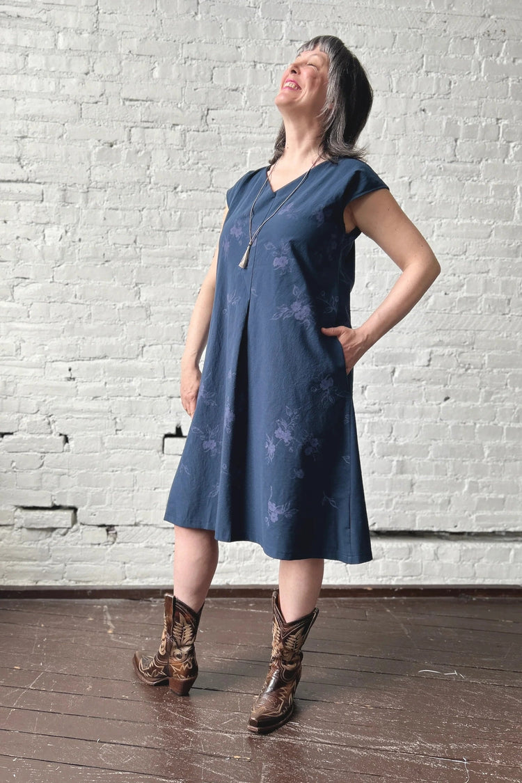 Smoking Lily Shelter Dress Tunic Smoking Lily SM Navy with Apple Blossoms 