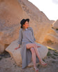 Grey Striped Double Gauze Muslin Cotton Shirt Dress  Moa   