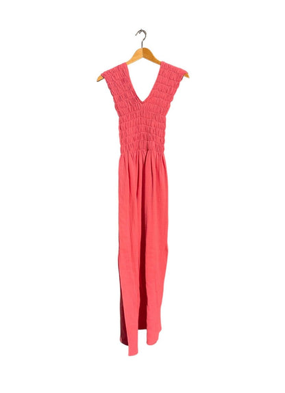 CECILIA SÖRENSEN Albazer V-neck Dress in Organic Cotton Muslin Dress CECILIA SÖRENSEN Coral