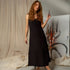 Double Gauze Beige Muslin Sleeveless Cami Dress Moa Black