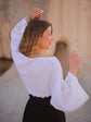 Black Off Shoulder Crop Top Blouse Moa