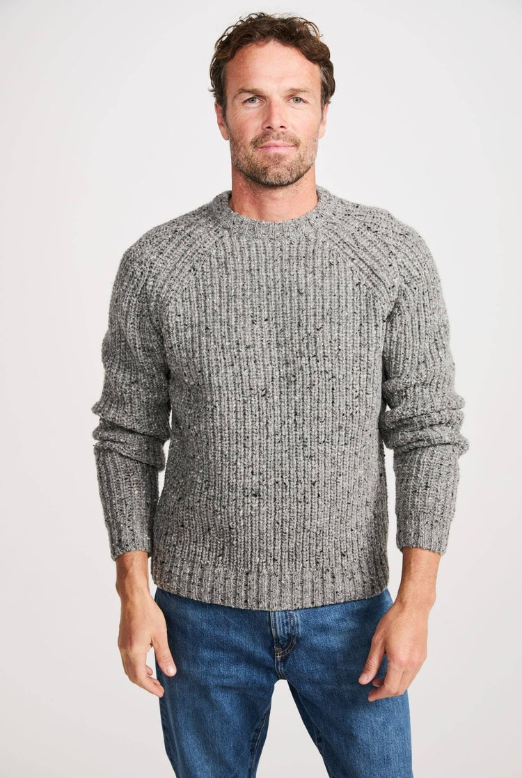 Killykeen Mens Fisherman Ribbed Crew - Grey Men&