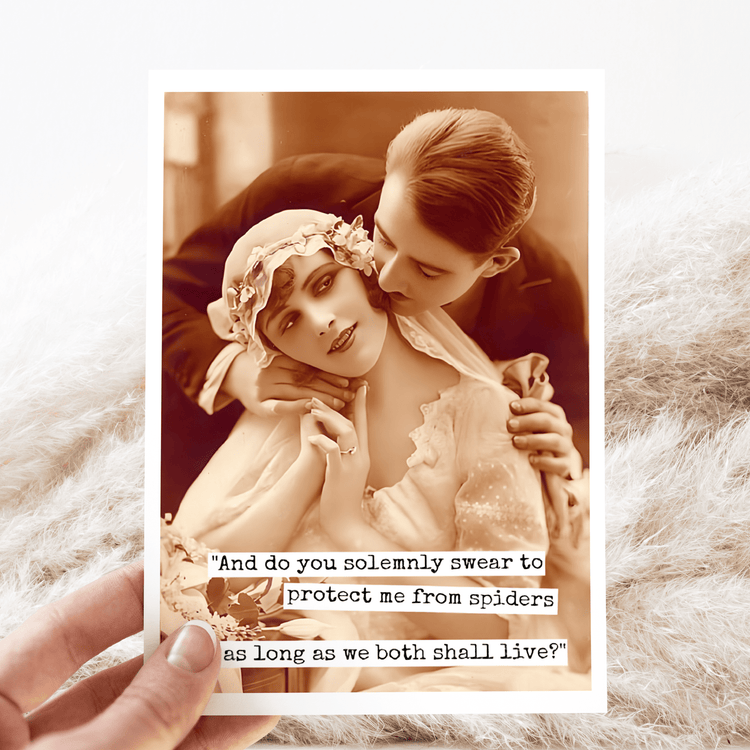 Wedding Card. Protect Me From Spiders... Greeting Cards Raven&