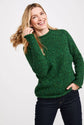 Brackloon Tweed Roll Neck Ladies Sweater - Bright Green Aran Woollen Mills