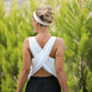 Black Crossed Back Tank Top Tanks Moa