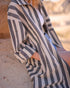 Loomist Striped Short Linen Shirt Dress Shirtdress Moa Anthracite Stripes
