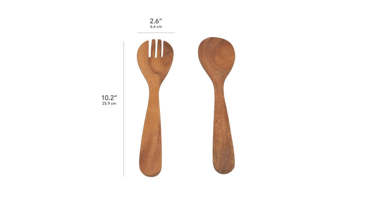 Wood Salad Server Set 26cm x 26cm / Wooden Salad Set Salad Spoons Baroy   