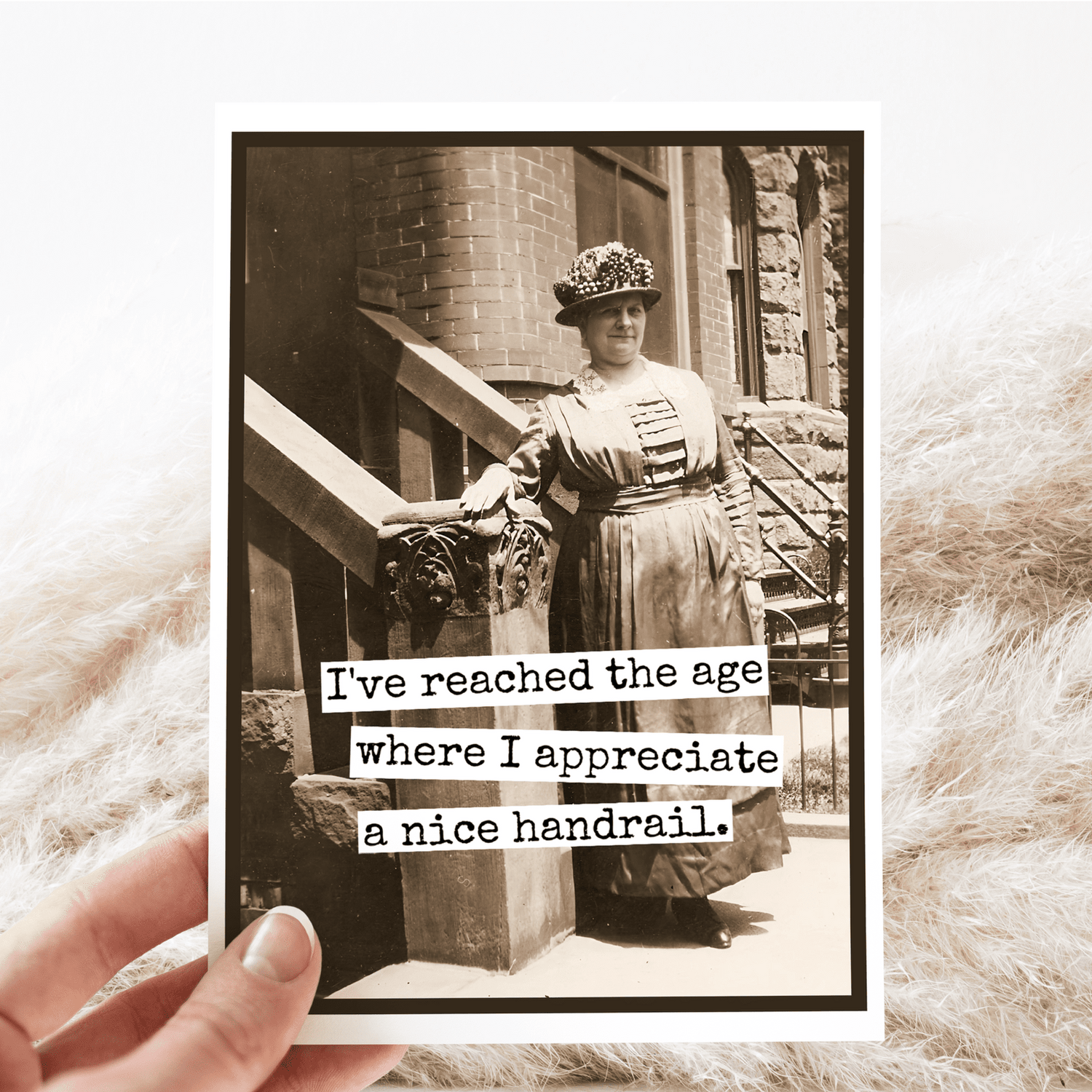 Funny Birthday Card. I Appreciate A Nice Handrail. Raven&