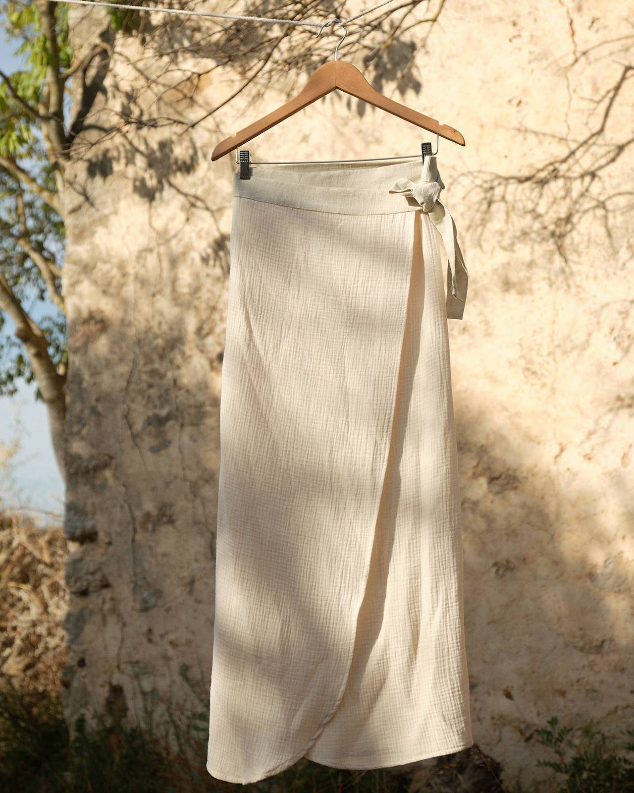 500 FAVA Wrap skirt in soft organic cotton muslin /linen Skirt CECILIA SÖRENSEN