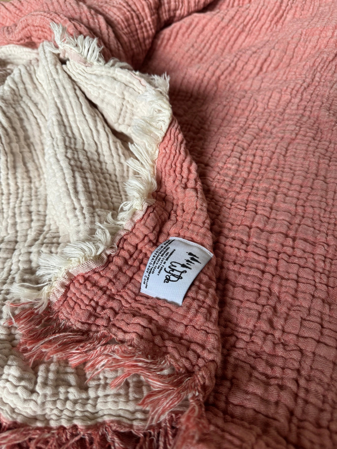 Crinkle Cotton Throw Blanklet Blankets Wylde Brigade