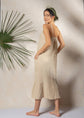 Loomist Double Gauze Black Strap Midi Dress Dresses Moa