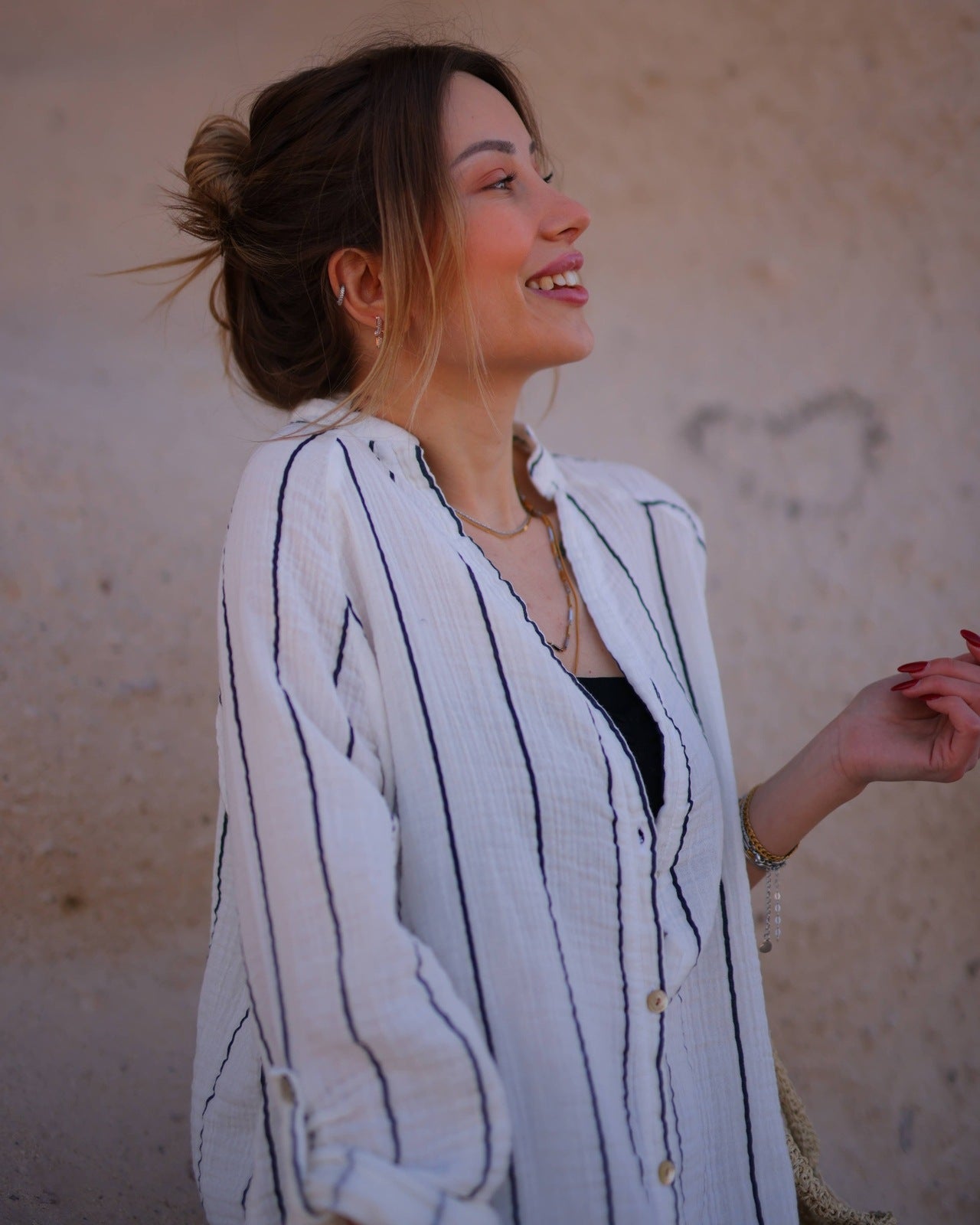 Striped Shirt Dress Dress Moa   