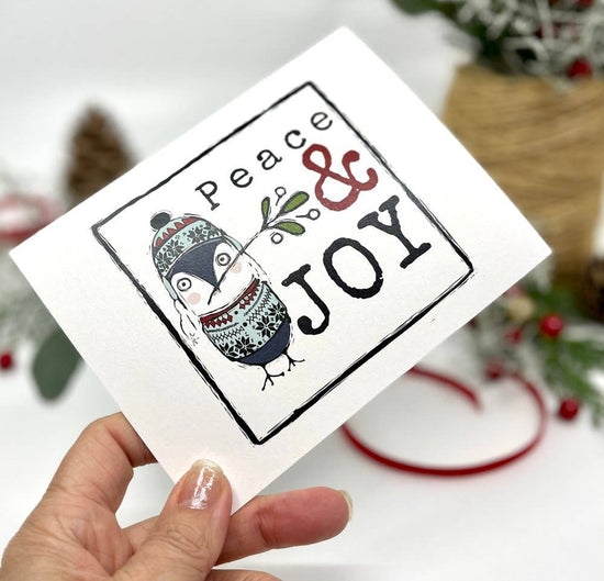 Peace and Joy - Christmas Holiday Card  Newfolk & Cabin Paper Studio   