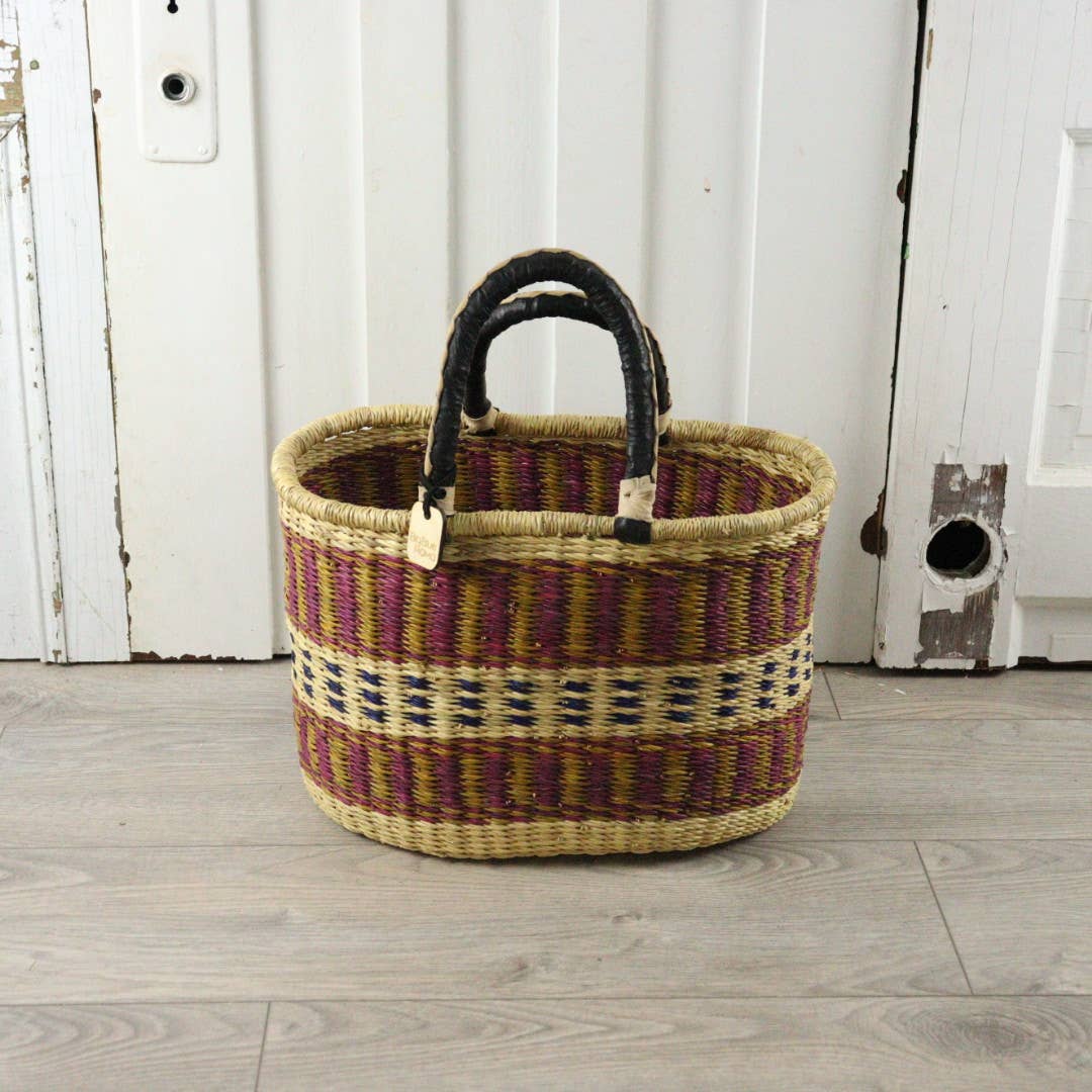 Oval Basket with Two Handles Medium - Traditional Palette Baskets Big Blue Moma   