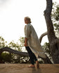 706 TRÉVOL Shirt dress/ Kaftan in Blue Organic Canvas Linen CECILIA SÖRENSEN