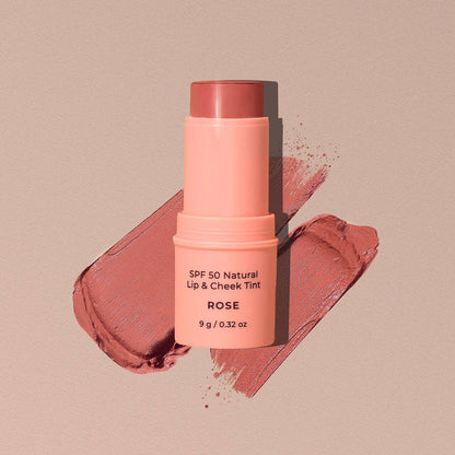 SPF 50 Natural Lip & Cheek Tint Skin Care Avocado Zinc Rose