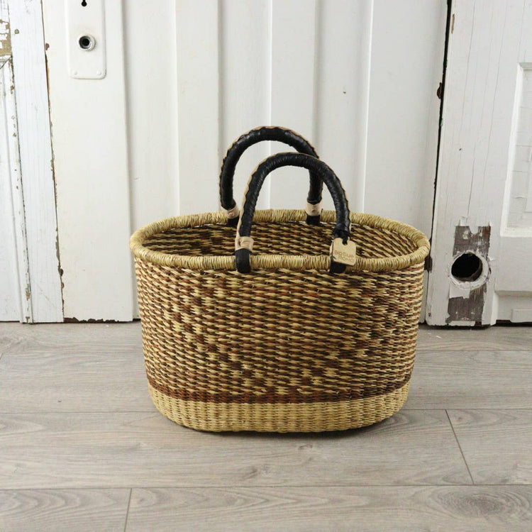 Oval Basket with Two Handles Medium - Traditional Palette Baskets Big Blue Moma   