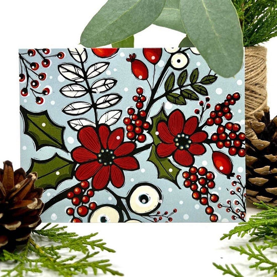 Jazzy Holiday Floral - Christmas Card Greeting Cards Newfolk & Cabin Paper Studio   