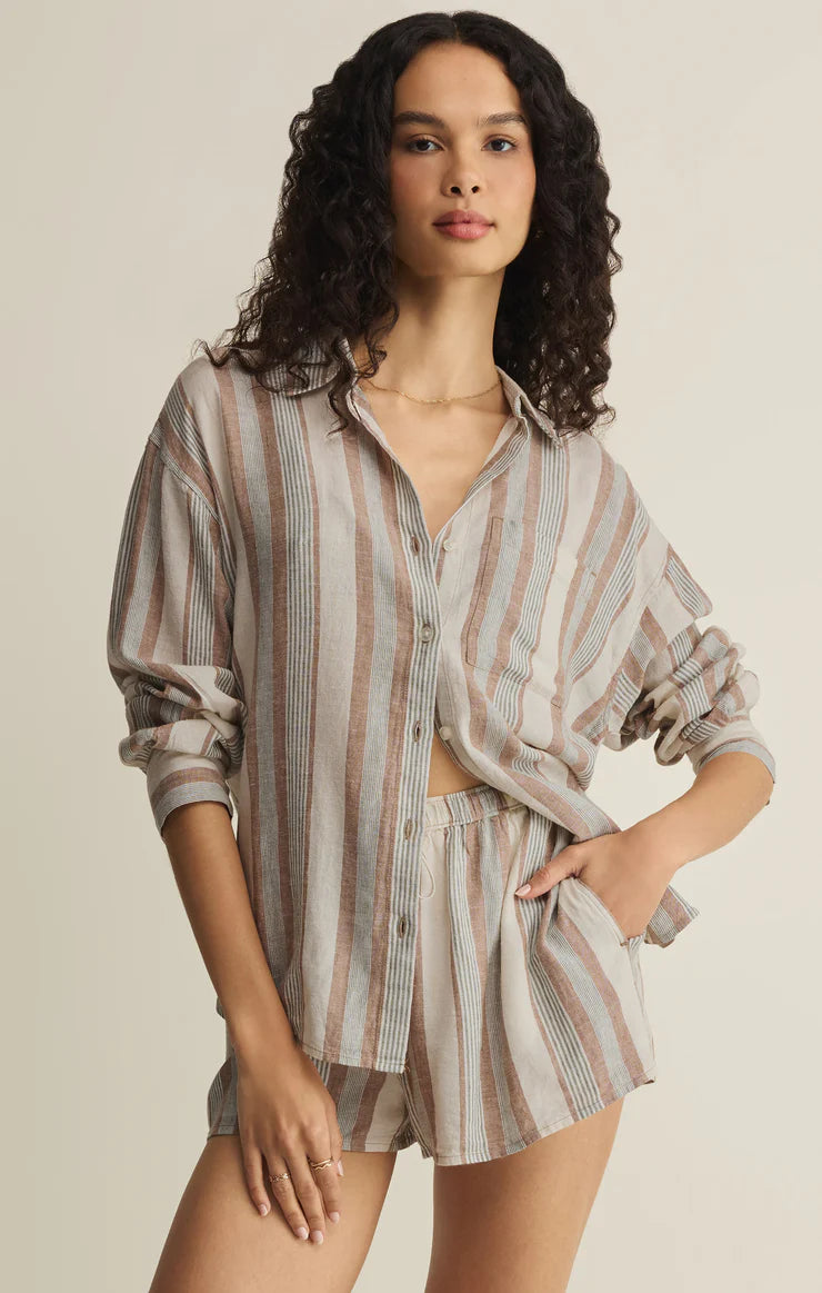 Z Supply The Perfect Line Top Long Sleeve Z Supply Coconut XS