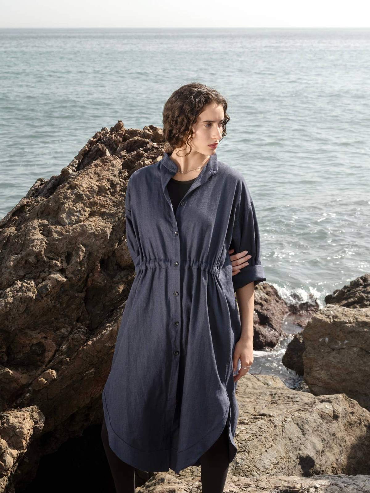 706 TRÉVOL Shirt dress in Organic Canvas Linen CECILIA SÖRENSEN