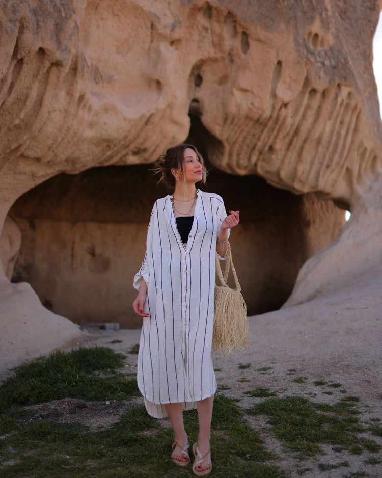 Striped Shirt Dress Dress Moa   