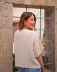 Black Double Gauze Muslin Cotton V-Neck Top Tops Moa