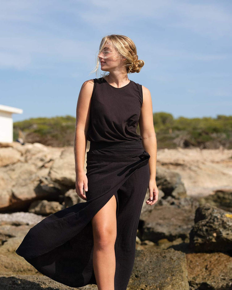 500 FAVA Wrap skirt in soft organic cotton muslin /linen Skirt CECILIA SÖRENSEN