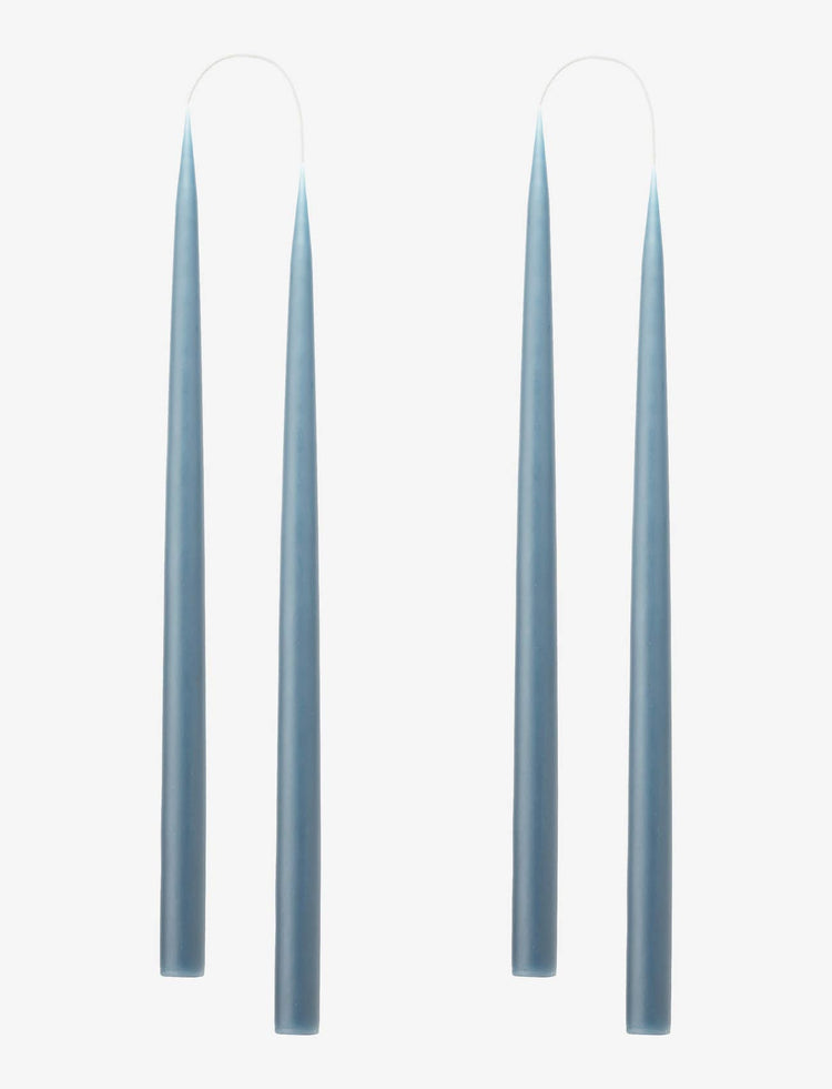 Blue Grey Danish Taper Candle | Set of Two Candles Twilight Collection   