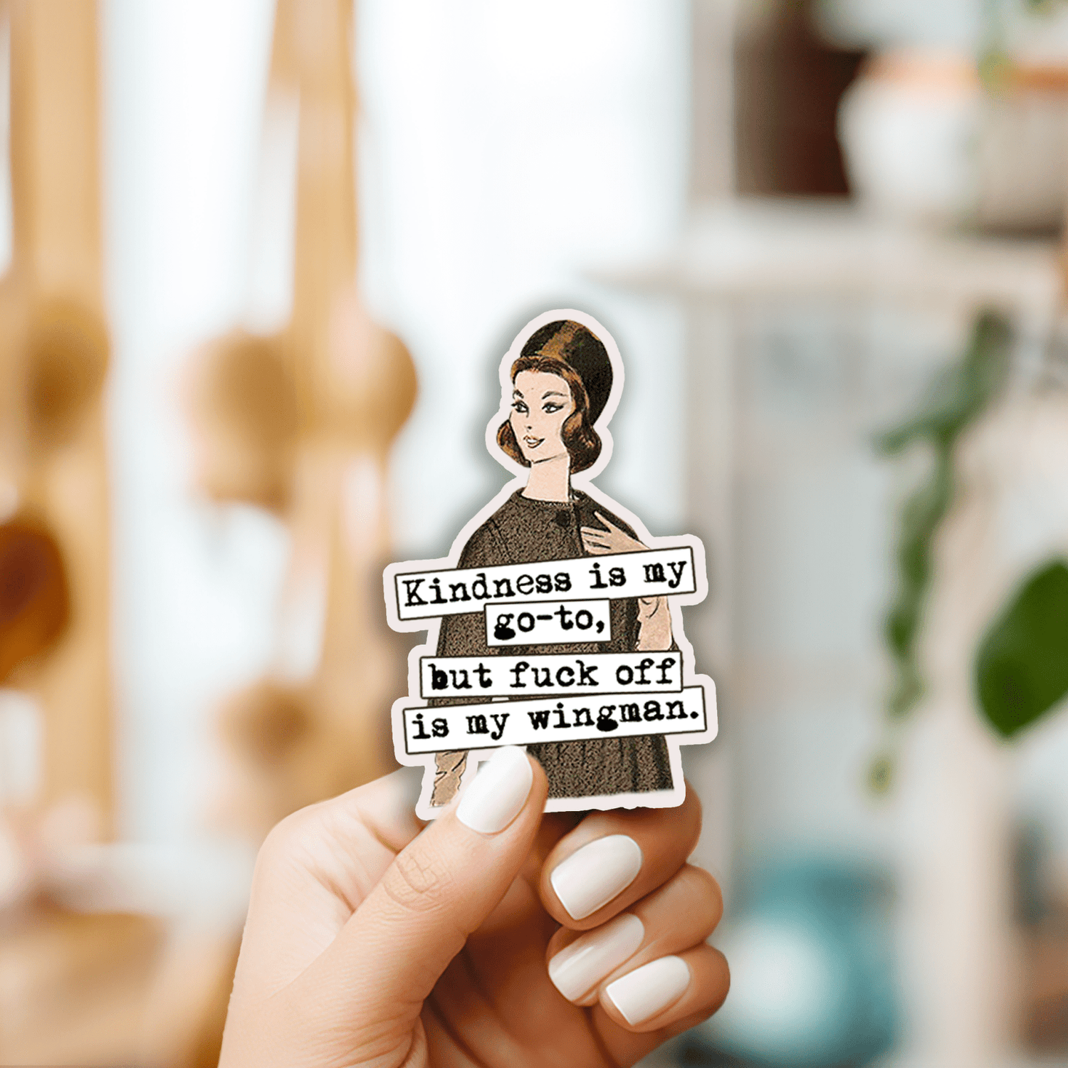 Sticker. Kindness Is My Go-To, But Fuck Off Is My... Raven&