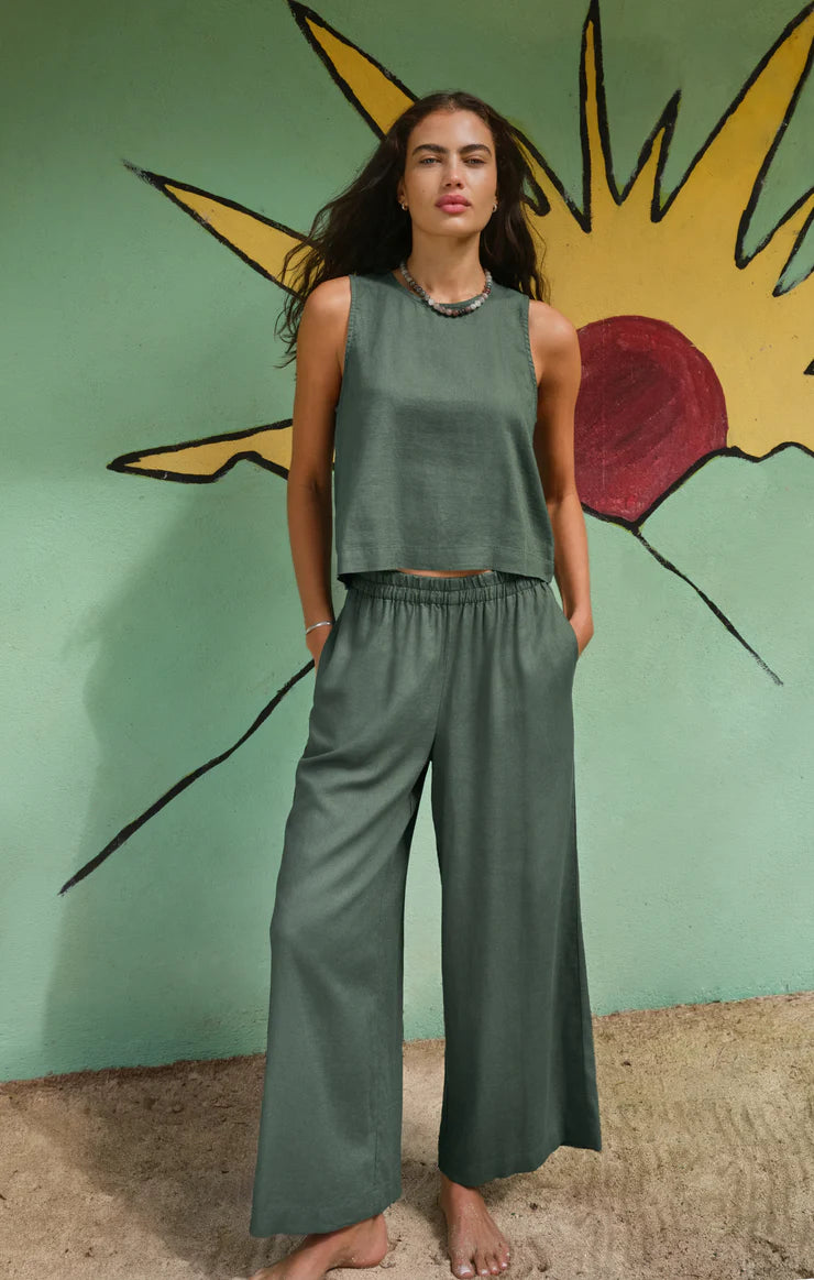 Z Supply Scout Linen Pant Pants Z Supply Everglade XS