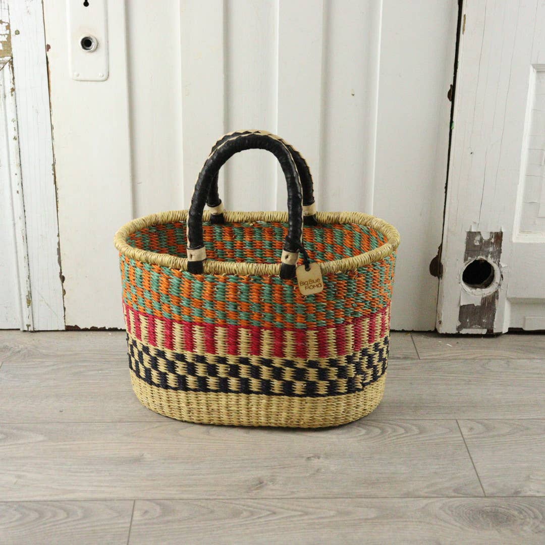 Oval Basket with Two Handles Medium - Traditional Palette Baskets Big Blue Moma   