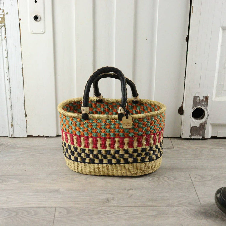 Oval Basket with Two Handles Medium - Traditional Palette Baskets Big Blue Moma   