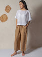 High Waisted Linen Pants Pants Moa Brown