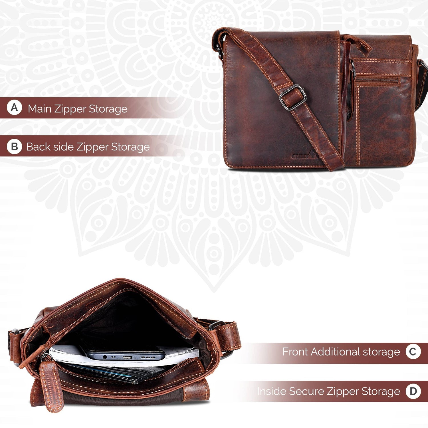 Leather Shoulder Bag Luna Handbags, Wallets & Cases Greenwood Leather