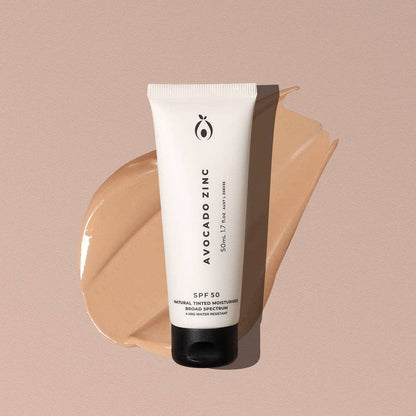 SPF 50 Natural Tinted Moisturiser Skin Care Avocado Zinc Light-Medium
