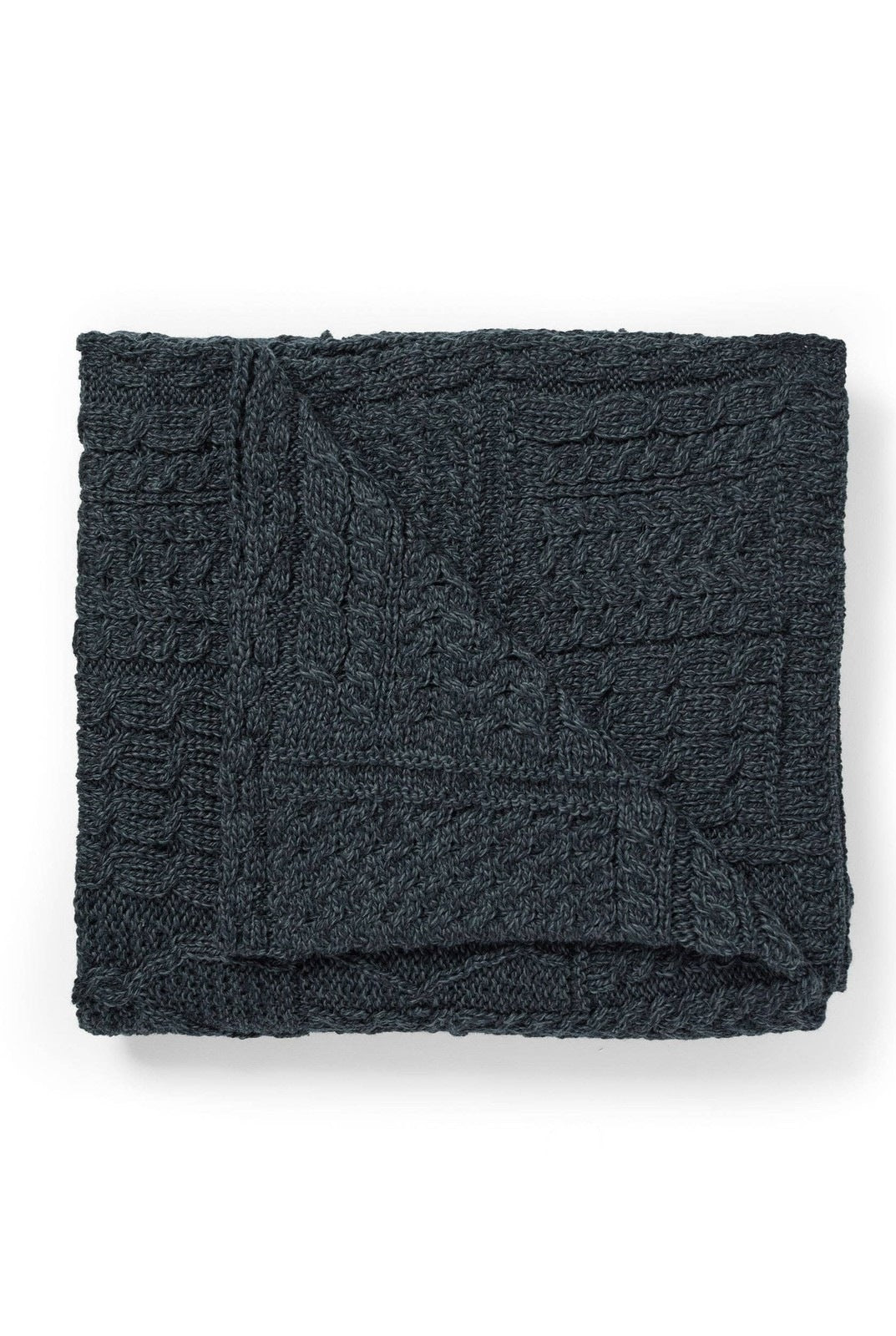 Keel Aran Patchwork Merino Blanket - Grey Blankets Aran Woollen Mills
