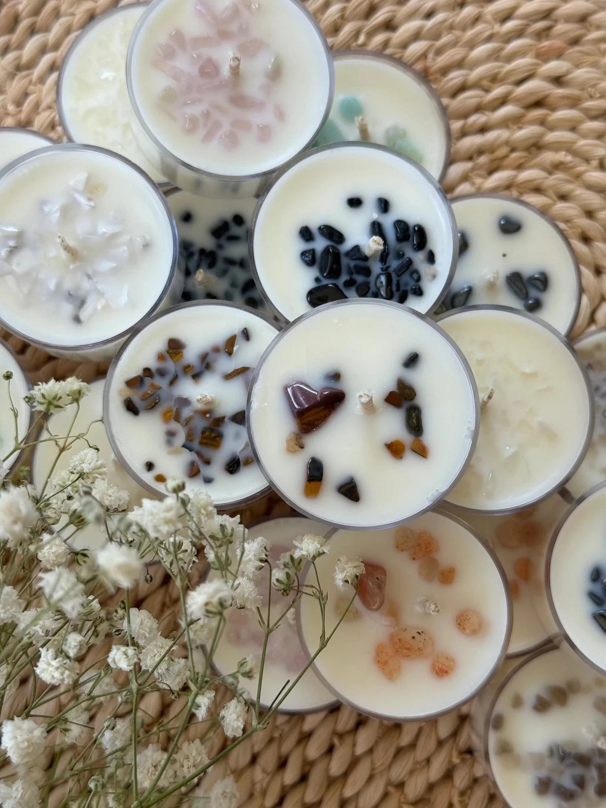 Healights Candles with Gemstones Candles Louna Rose