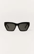 Z Supply Sunglasses Park Ave Sunglasses Z Supply Eyewear Polished Black-Grey