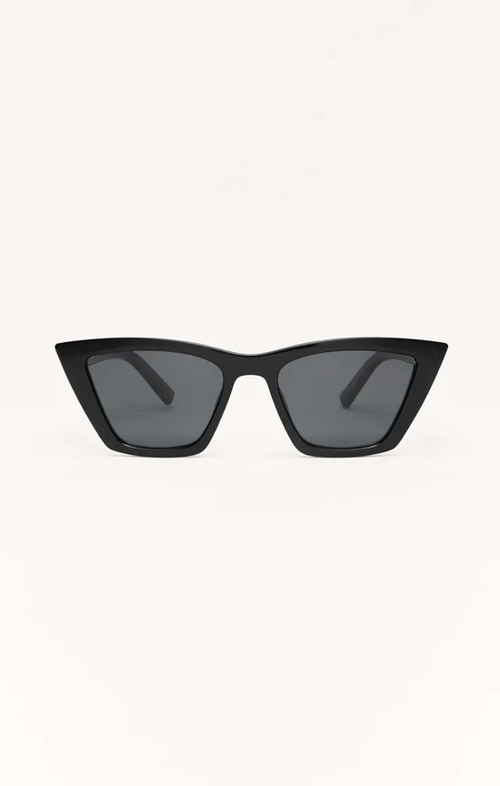 Z Supply Sunglasses Villa Sunglasses Z Supply Eyewear Polished Black-Grey