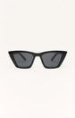Z Supply Sunglasses Villa Sunglasses Z Supply Eyewear Polished Black-Grey