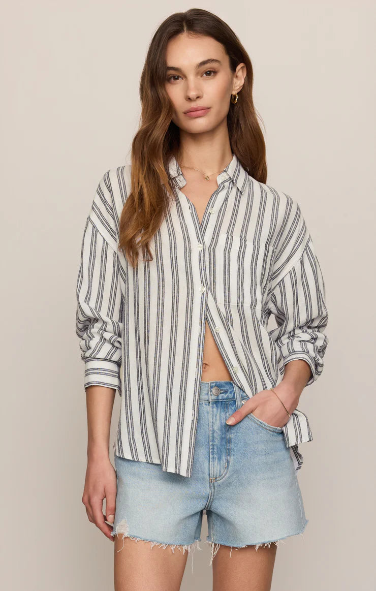 Z Supply The Perfect Line Top Long Sleeve Z Supply White XS